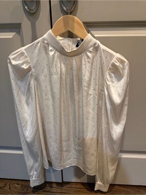 Generation Love Cream Puff Shoulder High-Neck Blouse